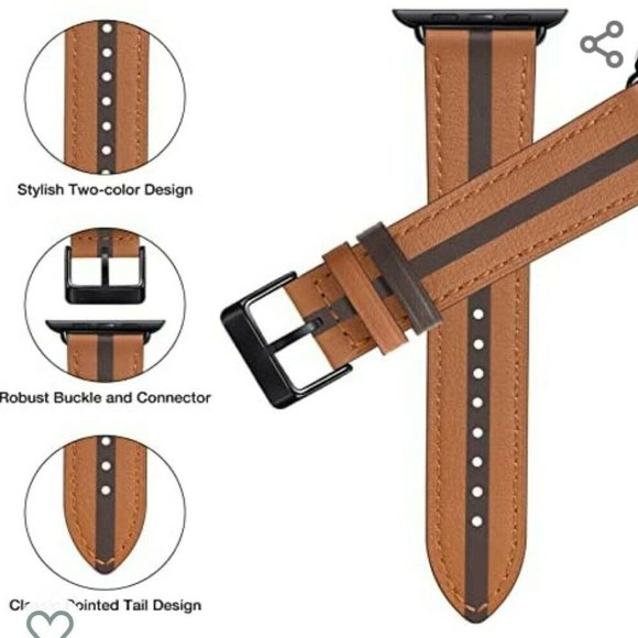 WFEAGL Compatible with Apple Watch Band Brown Coffee 41mm 40mm 38mm Unisex - Picture 2 of 5